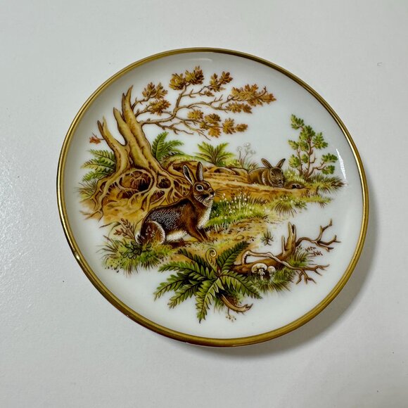 AK Kaiser Porcelain Trinket 4" Plates Coasters Germany Wildlife/Flowers Set Of 4 - Picture 8 of 11